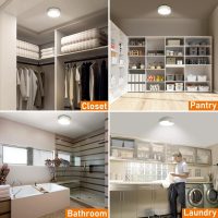 TOOWELL Motion Sensor Ceiling Light Battery Operated Indoor/Outdoor LED Ceiling Lights for Closet Hallway Pantry Laundry Stairs Garage Bathroom Shower Porch Shed Wall 400LM Motion Activated Light - Image 5