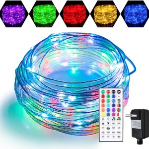 66FT Ultra-Thin LED Rope Lights for Outside, 24 RGB Colors +Warm White String Lights, 200 LED Permanent Outdoor Christmas Lights Waterproof Fairy Lights Plug in for Indoor Bedroom House Decor