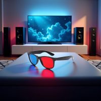 1Pc 3D Glasses,3D Viewing Glasses,Universal TV Movie Dimensional Video Frame 3D,DVD Game 3D Style,Televisions Accessories, Weightlight Simple Design (Red and Blue) - Image 5