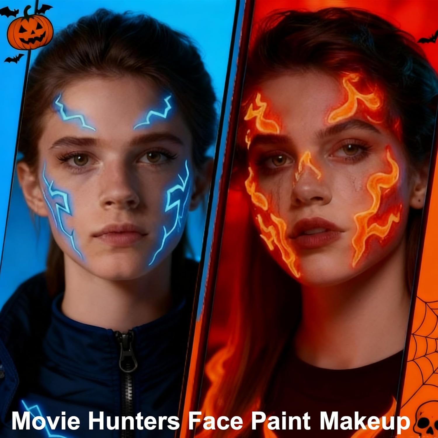 MEICOLY Neon Face Paint,UV Blacklight Glow Face Paint,8 Bright Colors Neon Fluorescent Rave Body Paint Palette,Water Activated Eyeliner,Water Based Glow In The Dark Halloween Washable for Kids Adults - Image 4