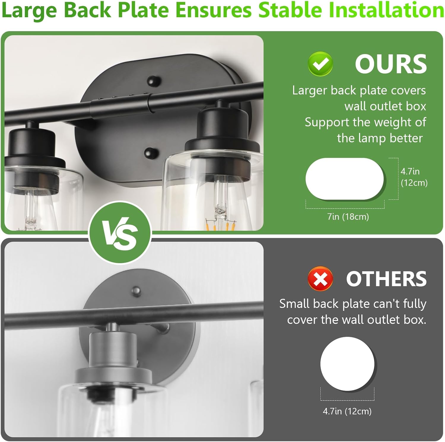 Ascher 4-Light Bathroom Light Fixtures, Modern Vanity Lights with Clear Glass Shade, Matte Black Wall Lamp for Bathroom Mirror Hallway Cabinet Porch - Image 4