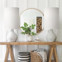 Tall Lamp Shade, 10" Top X 10" Bottom X 13" High Large Drum Lampshade for Table Lamps Floor Lamp, White Line Fabric Lamp Shade, Easy Assembly Replacement Lampshades - Image 3