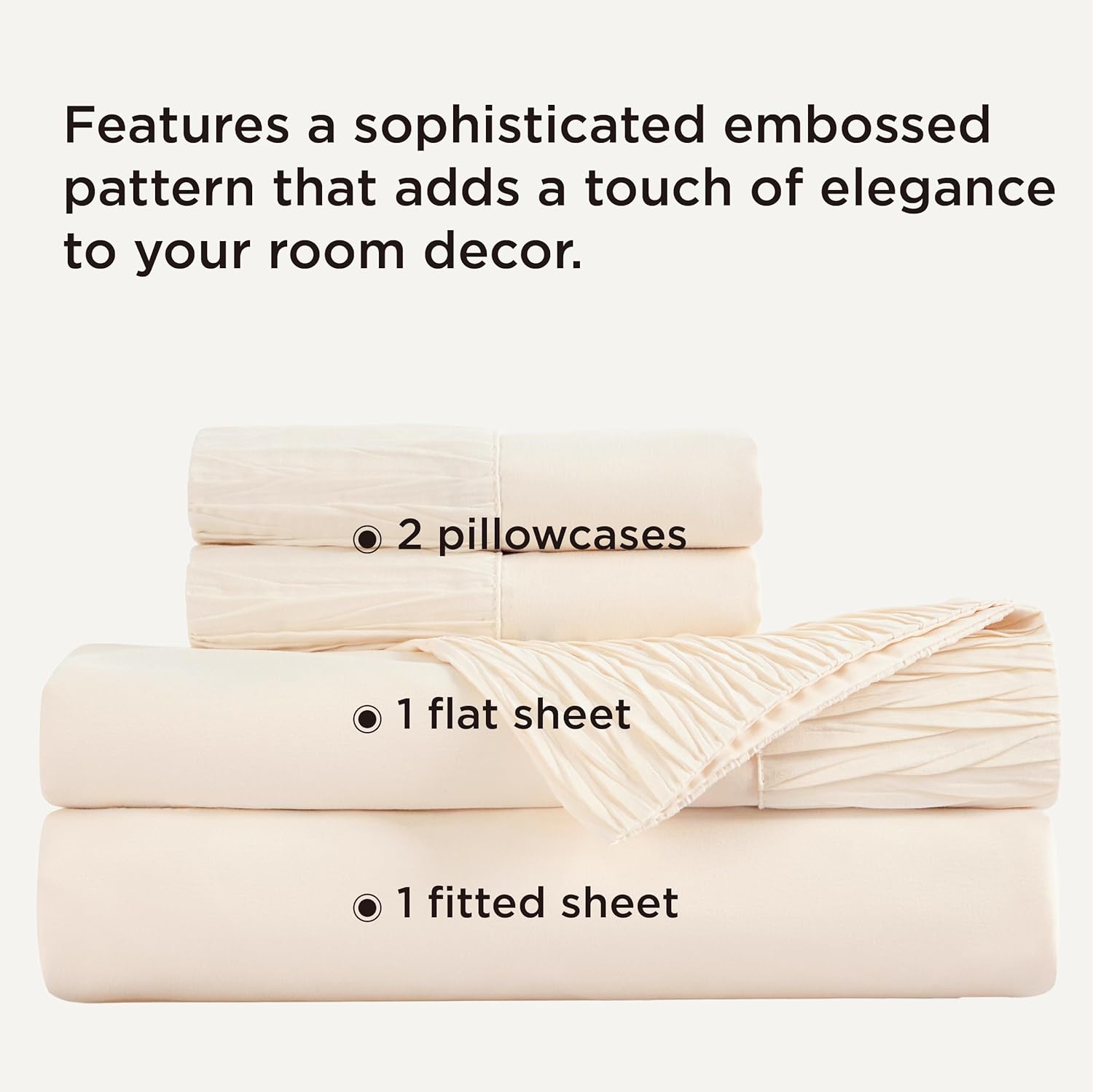 Bedsure Queen Sheet Set - 4 Pieces Soft Queen Size Sheets - Breathable & Cooling - Hotel Luxury - Easy Care Polyester Microfiber Bedding for Women, Men, Beige - Image 2