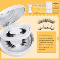 QUEWEL Magnetic Eyelashes 2 Pair Reusable Magnetic Eyelashes with Applicator No Glue Needed Eyelashes Cat Eye Natural Look Lash Clusters Kit Easy to Wear and Remove(A06) - Image 7