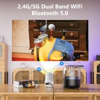 Mini Projector with WiFi & Bluetooth, Portable Smart Android Home Theater Projector for Outdoor Movies, Gaming & Presentations, Compatible with Smartphone, HDMI, USB, AV, Fire TV Stick, PS5 - Image 3