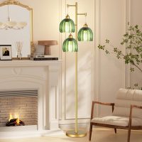 Glass Green Tulip Lamp Shades Set of 2 Small Flower Art Blown Lampshades,1.58lb,1.65" Top x 5.5" Diameter x 3.9" Height,Replacement Mini Lamp Shade for Floor Lamp Table Wall Lamp Chandelier Decor - Image 7