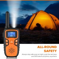 Wishouse Walkie Talkies for Adults Long Range-Rechargeable 4 Pack 2 Way Radios, Hiking Accessories Camping Gear Xmas Birthday Gift for Kids Family with Lamp,SOS Siren,NOAA Weather Alert,Easy to Use - Image 8