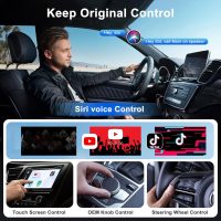 Wireless Carplay Adapter Built in YouTube Net-Flix,Carplay Wireless for Wired Car Play to Wire-Less Support YouTube Net-Flix Tiktok Video Play,Easy Plug and Play_Golden - Image 3