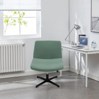 Dimatic Armless Office Chair Covers Criss Cross Wide Desk Chair Cover Slipcover Stretch Jacquard Swivel Computer Chair Covers for Home Office-Green - Image 2