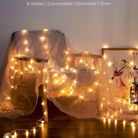 Globe String Lights, 59 Ft 100 LED Christmas Lights with Remote Timer, Connectable Plug in Twinkle Lights for Bedroom Wedding Classroom Indoor Outdoor Decor, Warm White - Image 4