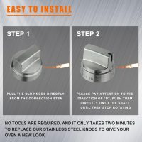 5 Pack Stainless Steel WB03x24818 Gas Stove Knob Replacement for ge,PS11729081 AP5989029 Stainless Steel Stove Replacement Knobs,Compatible with ge Stove Knob（Not Universal） - Image 6