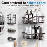 EUDELE 5-Pack Rustproof Stainless Steel Shower Caddy – No Drill Adhesive Bathroom Organizer with Large Capacity, Spacious Shower Shelves for Inside Shower, Kitchen & Home Decor Storage-XL Size - Image 2