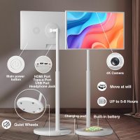 32In Wireless Smart Portable TV on Wheels 4K Smart Touchscreen Monito,Mobile TV Tablet,Android 13,(5-8-Hour) Battery,with 4K Camera,Full Swivel Rotation,(8RAM+128GB) Voice Remote Control(32 inch Pro) - Image 8