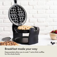 BELLA Classic Rotating Belgian Waffle Maker with Nonstick Plates, Removable Drip Tray, Adjustable Browning Control and Cool Touch Handles, Black - Image 7