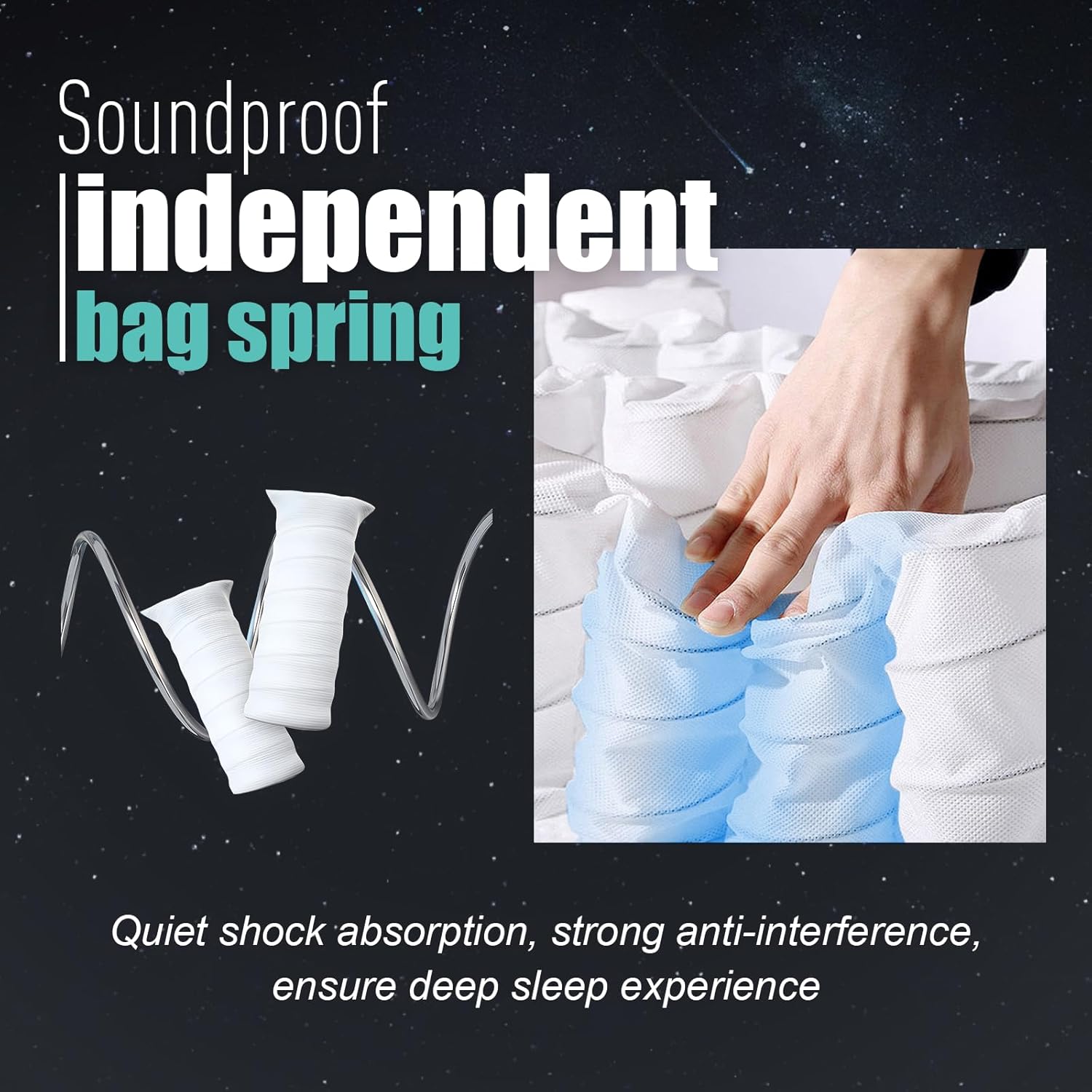 King Mattress 12 inch King Size Mattress 80"*76"*12" Healthy Material Soft Comfortable Breathable Four-Sided Reinforcement Quiet Easy to Clean Vacuum Packed - Image 3