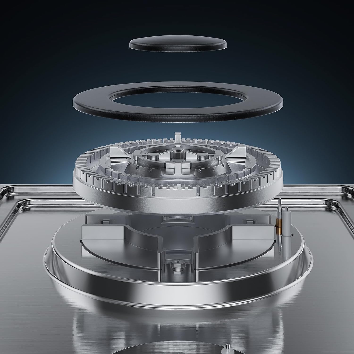 Empava 12 in. Gas Stove Cooktop 2 Italy Sabaf Sealed Burners NG/LPG Convertible in Stainless Steel, 12x21 Inch - Image 6