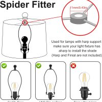 Drum Lampshade Set of 2, Lamp Shades for Table Lamps Floor Lamp, 13" Top X 13" Bottom X 10" High Black Large Line Fabric Lamp Shades, Easy Assembly Replacement Lampshades - Image 6