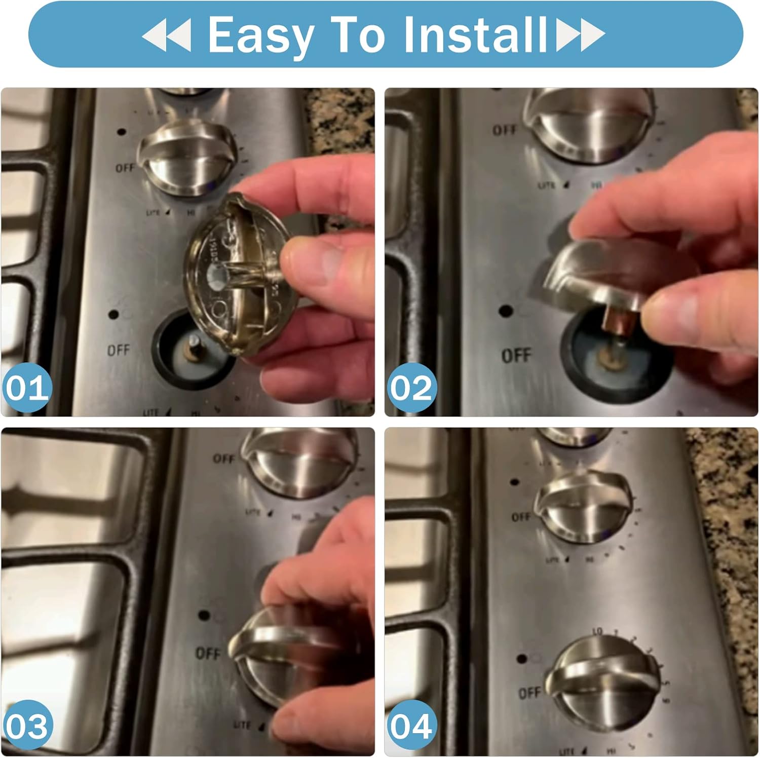 5 Pack WB03T10284 Oven Knobs Replacements for GE, 191D5100 Stove Knons Compatible with GE Range Stove Oven Replaces 1373043 AP4346312 AH2321076 EAP2321076 PS2321076 - Image 6