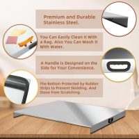 Stainless Steel Gas Stove Top Cover, Noodle Board Cooktop Cover, Kitchen Organizer for Gas and Electric Stove Range Expanding Kitchen Space, Large Size 36"x 23.6"x3", Sliver - Image 4