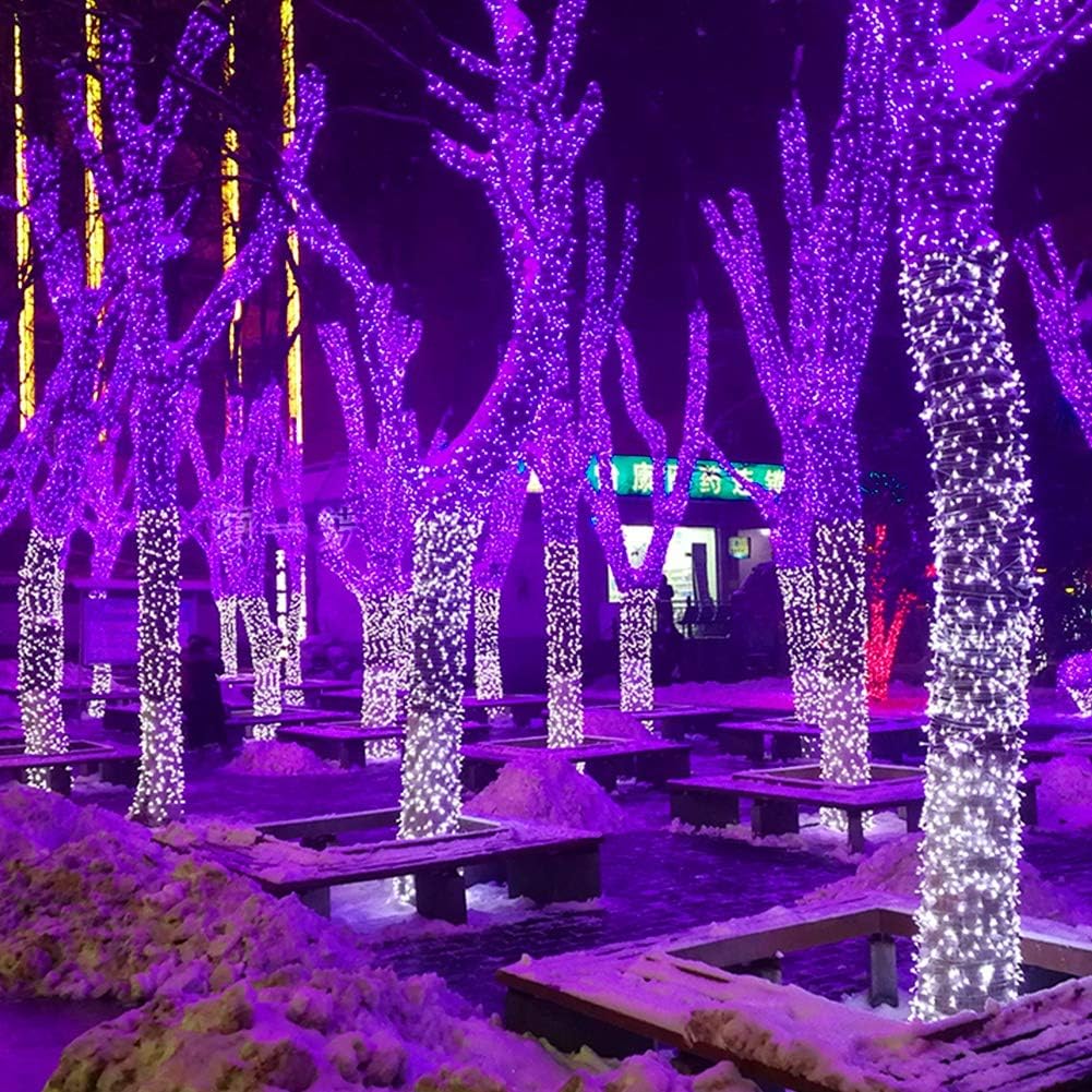 HOME LIGHTING 66ft Halloween Decorative Mini Lights, 200 LED Green Wire Fairy Starry String Lights Plug in, 8 Lighting Modes, for Indoor Outdoor Xmas Tree Wedding Party Decoration (Purple) - Image 4