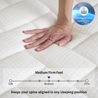 Queen Mattress, 10 Inch Queen Size Mattress in a Box with Memory Foam Hybrid, Individual Pocket Spring for Provide Support and Improve Sleep,Medium Firm(White) - Image 5