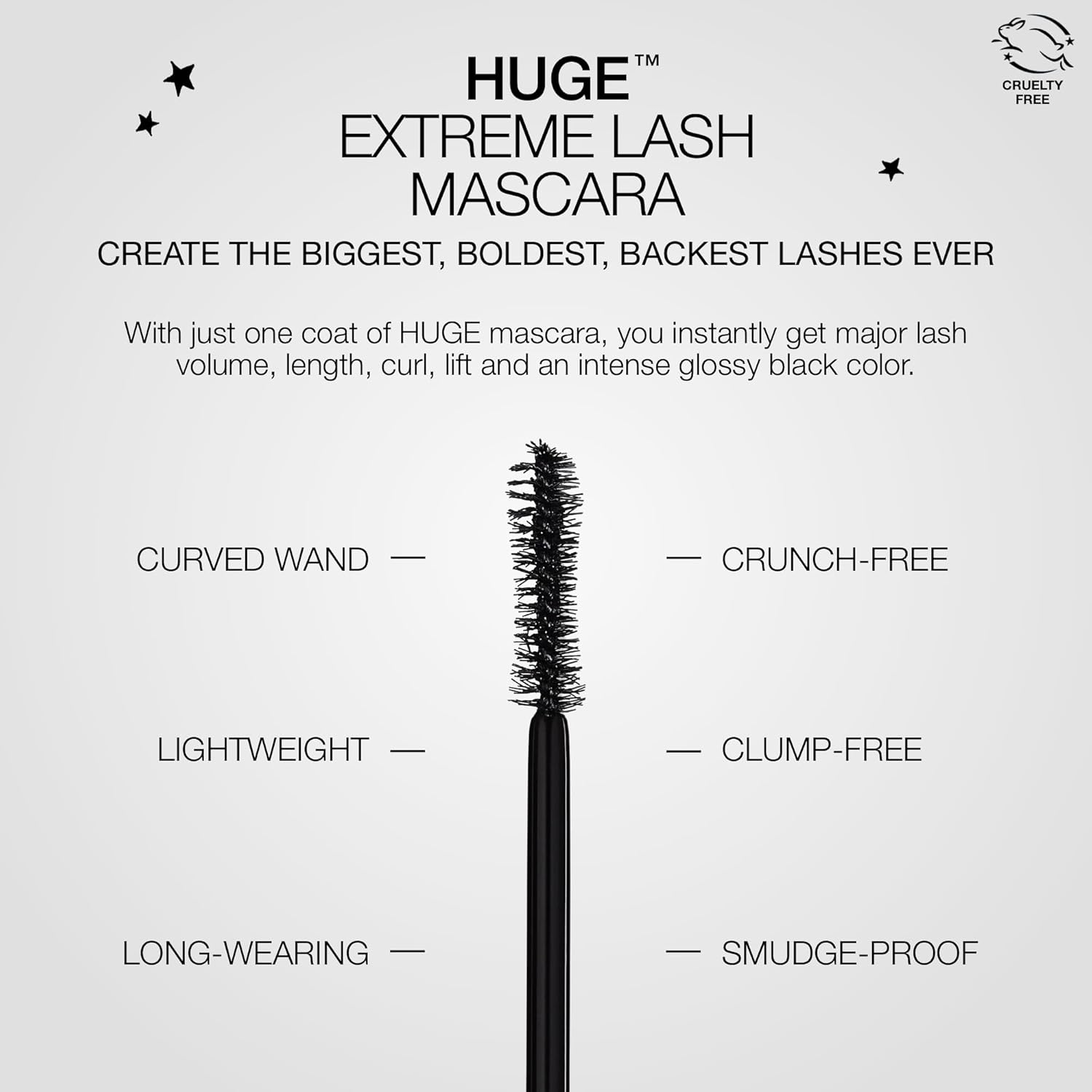 stila HUGE Extreme Lash Mascara, Intense Black | Volume, Full Length, Curl, Lift, No Clump, Crunch or Smudge | Lightweight, Long-Lasting Buildable Eye Makeup Formula | 0.44 Fl. Oz. - Image 3