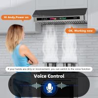 Under Cabinet Range Hood 30 Inch with Voice/Gesture/Touch Control, 900 CFM Kitchen Hood Vent with 4-Speed Exhaust Fan, Memory Mode, Adjustable Lights, Baffle Filters - Image 2