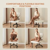 Bestier Criss Cross Office Chair with Wheels, 360° Swivel ADHD Chair for Adults, Height Adjustable Meditation Chair with Wider Bentwood Back Support for Multi Position (Contemporary Bentwood, White) - Image 6