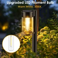 Solar Pathway Lights Outdoor, 10 Pack Metal & Glass Solar Lights Outdoor Waterproof Landscape Path Lights for Outside Yard Lawn Walkway Driveway Garden Decor - Image 3