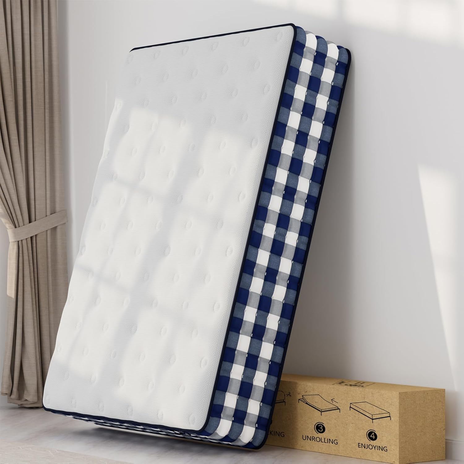Queen Mattresses 10 Inch,Mattress Queen Size 10 inch,Colchones Mattress in a Box Individually Pocket Springs,10 Inch Queen Mattress Medium Firm,Pressure Relief,CertiPUR-US Certified - Image 7