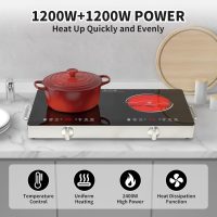 Electric Cooktop,110V 2400W Stove top, Countertop Cooktop with 9 Power Levels, LED Display,Child Safety Lock, Timer,Knob and Touch Control 2 burner Electric cooktop - Image 9
