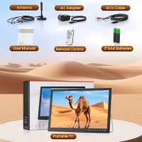 NORTHING 17.2" Portable TV for Camping, 7000mAH Built-in Powered TV with Antenna/USB/HDMI/AV Input, 12V Small T V for Camping Bedroom Kitchen RV Patio Car Power Outage, Sleep Timer - Image 8