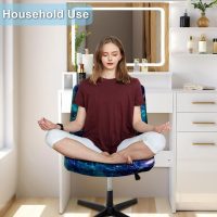 Criss Cross Chair Cover, Universal Fit and Non-Slip Mid-Back Wide Seat Vanity Chair Slipcover 3D Digital Print Pattern(H) - Image 6