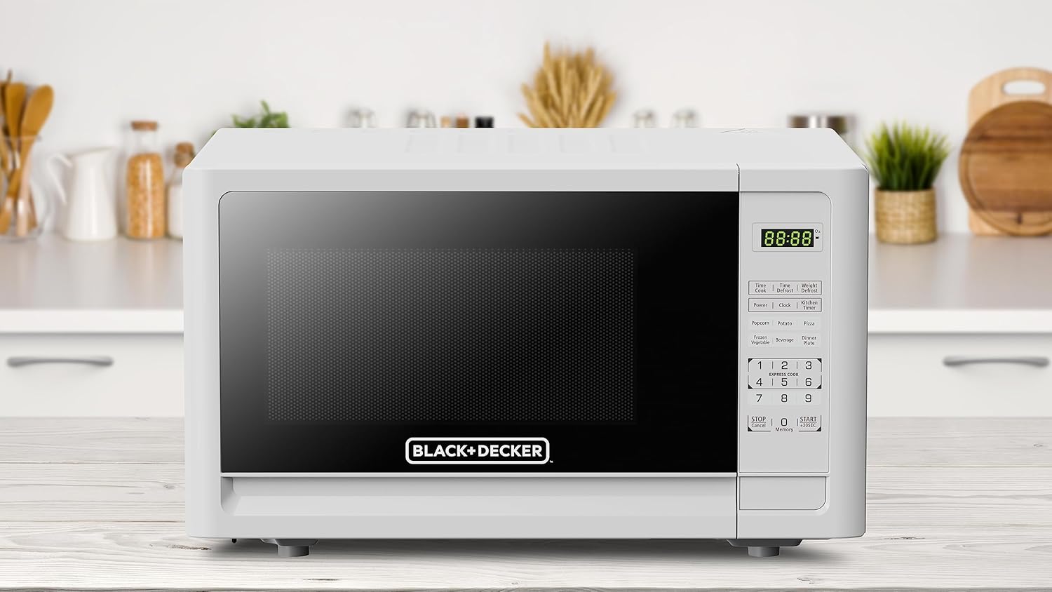 Black+Decker Countertop Microwave Oven, 1.1-Cu. Ft. 1000-Watts, LED Lighting, Child Lock, White - Image 5