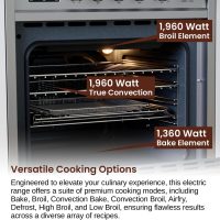 RRE241TS 24" Electric Range with 4 Burners, 3.0 cu. Ft. Capacity, Freestanding Slide-in AirFry, Convection Oven, Easy Reach Racks, Soft Close Door, Clock and Timer, Stainless Steel - Image 6