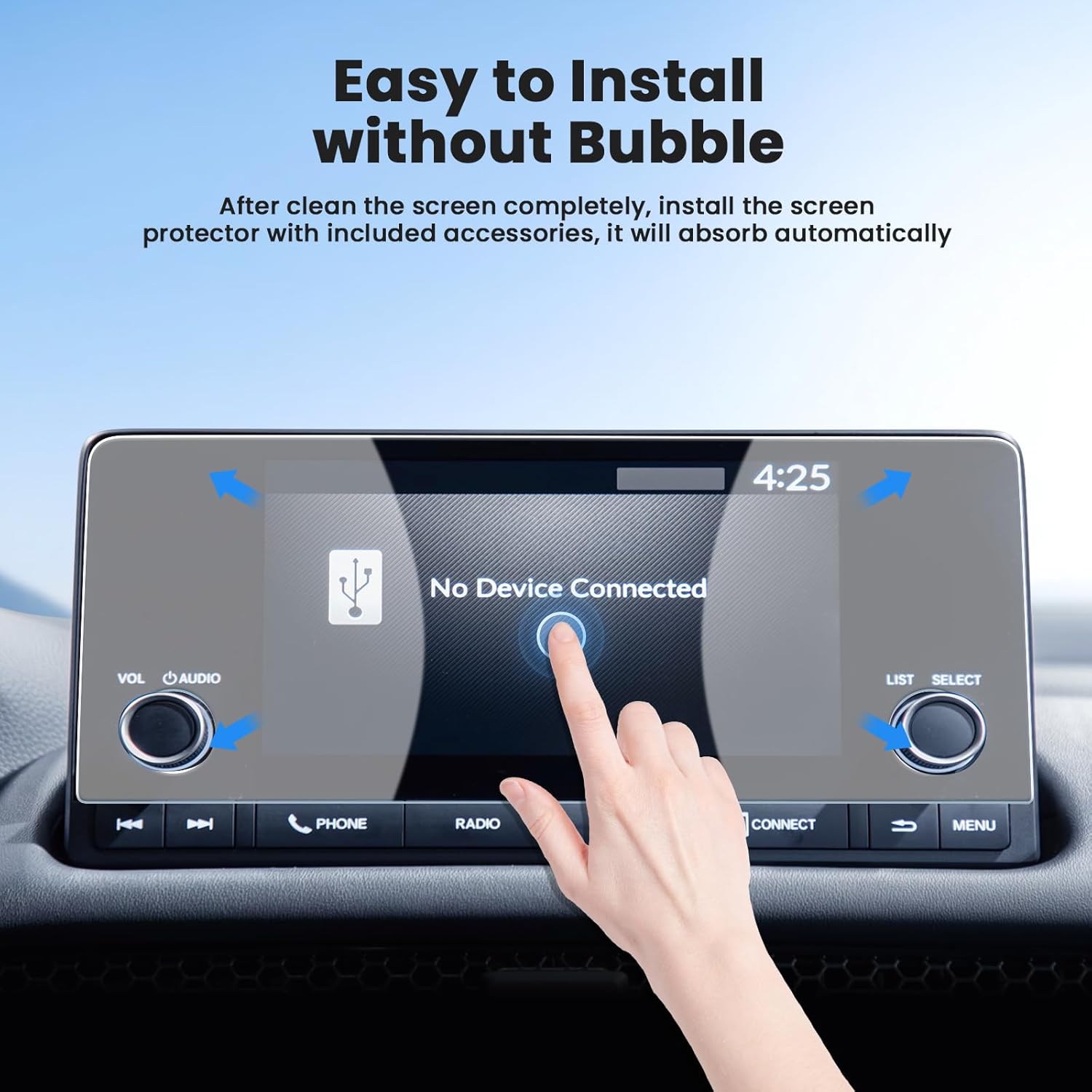 Screen Protector for Hon-da HRV Sport LX 2023-2025 2026 HR-V (NOT for EX-L), 7 Inch Touch Screen Protector Cover Saver Tempered Glass Navigation Display Infotainment Protective Film - Image 7