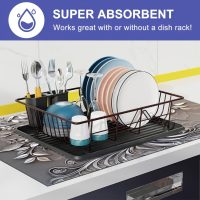Stove Top Cover 28 x 20 inches Silver Tree of Life Stove Top Covers Pad Glass Flat Top Stove Mat for Kitchen Counter Fit Under Coffee Maker Pot Water Absorbent Mat Diatomite - Image 5