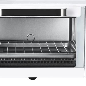 Mainstay Toaster Oven Combo Kitchen Appliances, Fits 9” Pizza, 4 Slice Capacity, Powerful Circulation, Auto Shutoff, Includes Baking Rack Pan Quartz, up to 60 Min, Easy Clean (Arctic White)