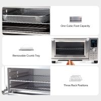 Nuwave Bravo Air Fryer Toaster Smart Oven, 12-in-1 Countertop Convection, 30-QT XL Capacity, 50°-500°F Controls, Top and Bottom Heater Adjustments 0%-100%, Brushed Stainless Steel Look (Renewed) - Image 5
