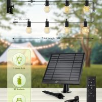 Brightown 58FT Solar String Lights Outdoor with Remote Cable Ties and Hooks, Commercial Grade Patio Lights with 26 LED Shatterproof Bulbs, 3 Light Modes Hanging Light for Backyard Party Decor - Image 6