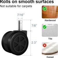 Frassie 25 Inch Office Chair Metal Base Replacement Heavy Duty 2500 Lbs Computer Chair Base Part with 5 Casters - Image 4