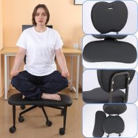 Cross Legged Office Chair with Wheels – Meditation Chair for Adults with Ergonomic Back Support – Adjustable Height ADHD Desk Chair for Criss Cross Sitting, Yoga, and Kneeling Postures (Black-A) - Image 5