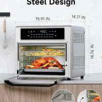 Kitchen Elite Air Fryer Toaster Oven Combo, 26.4 Qt Convection Oven Countertop, 18-in-1, Stainless Steel Large Airfryer, 4 Zone with Accessories, Digital Full Touch Screen, Easy to Clean - Image 4