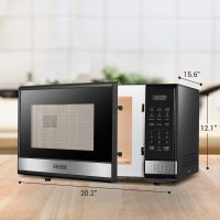 BLACK+DECKER EM031MB11 Digital Microwave Oven with Turntable Push-Button Door, Child Safety Lock, 1000W, 1.1cu.ft, Black & Stainless Steel, 1.1 Cu.ft - Image 8