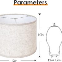 Lamp Shades Set of 2, Drum Lampshades 13" Top x 13" Bottom x 10" High with Spider Fitter, Large Replacement Lamp Shades for Table Lamps, Floor Lamps, Easy Assembly Required (2, Beige) - Image 2