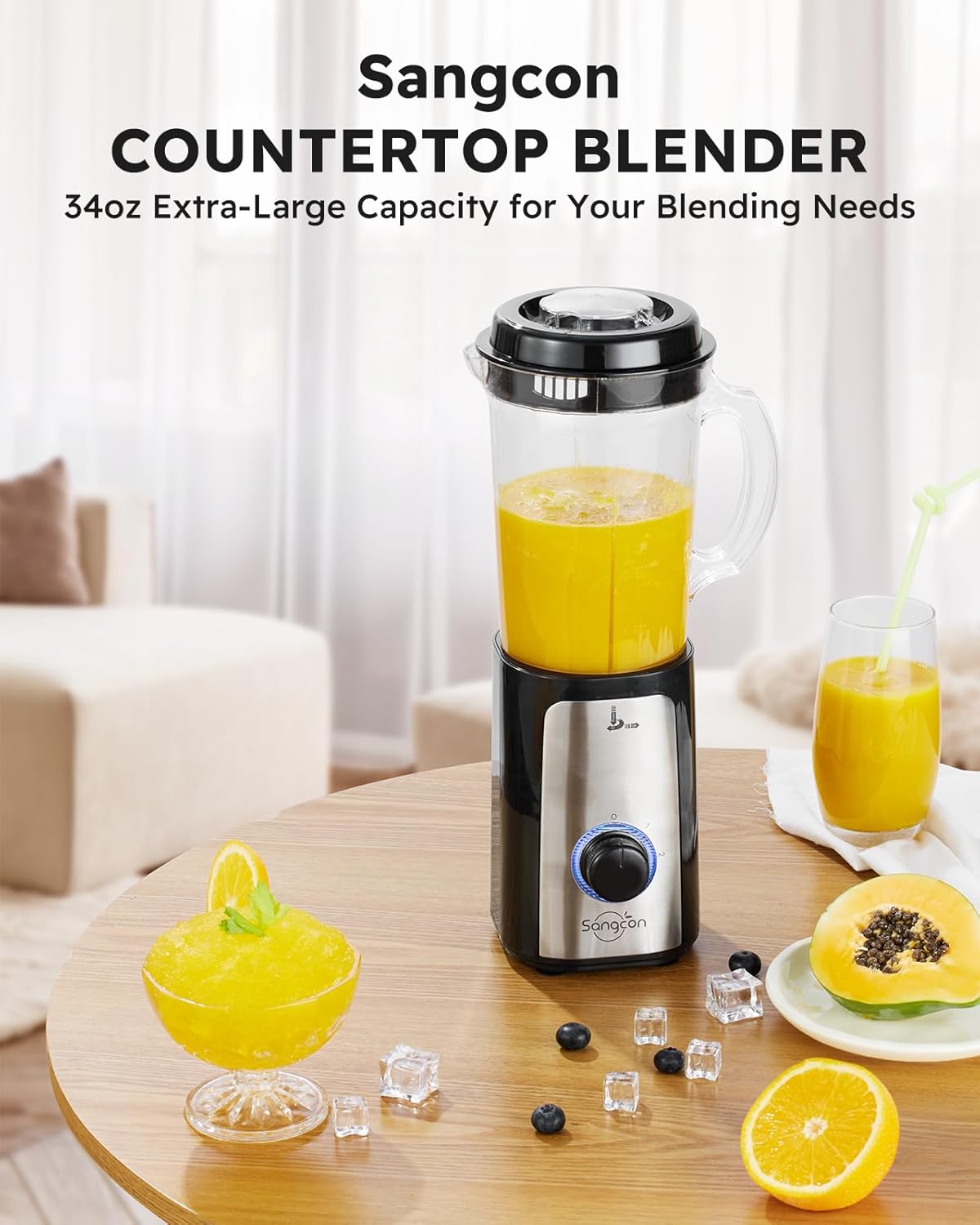 SANGCON 5 in 1 Blender and Food Processor Combo for Kitchen, Small Electric Food Chopper for Meat and Vegetable, 350W High Speed Blenders with 2 Speeds and Pulse for Smoothies and Shakes - Image 2