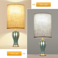 Tall Lamp Shades Set of 2, 10" Top X 10" Bottom X 13" High Large Drum Lampshades for Table Lamps Floor Lamp, Beige Line Fabric Lamp Shades, Easy Assembly Replacement Lampshades - Image 2