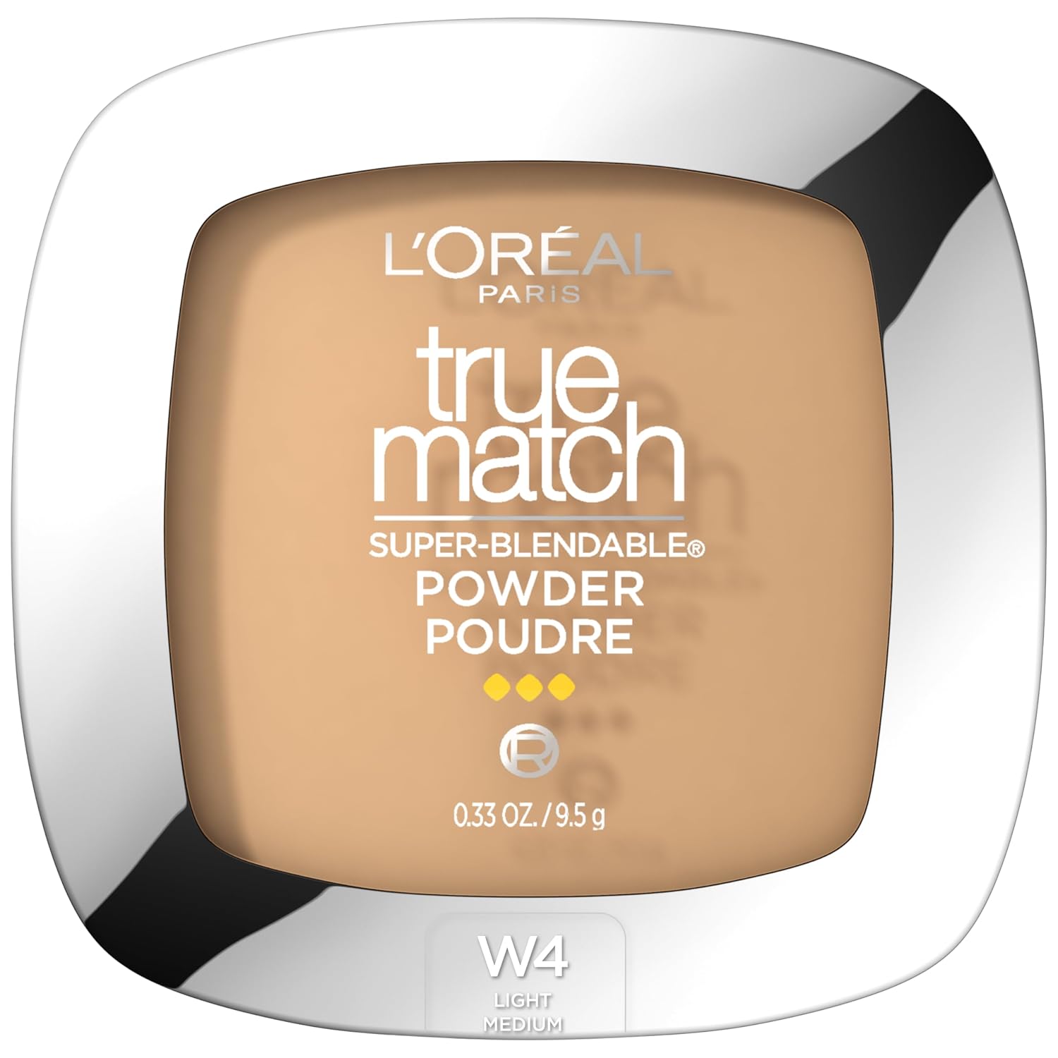 L'Oreal Paris True Match Super Blendable Oil Free Powder Foundation, W4 Light Medium, 0.33 oz, Packaging May Vary
