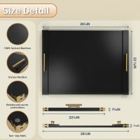Noodle Board Stove Cover for Gas Stovetop, Bamboo Stove Top Covers for Electric Stove and Gas Burners with Handles Kitchen Sink Cover for Counter Space Decorative Serving Tray Black (29.53"x22.05") - Image 2