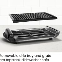 Chefman Electric Smokeless Indoor Grill w/ Non-Stick Cooking Surface & Adjustable Temperature Knob from Warm to Sear for Customized BBQing, Dishwasher Safe Removable Water Tray, Black - Image 8